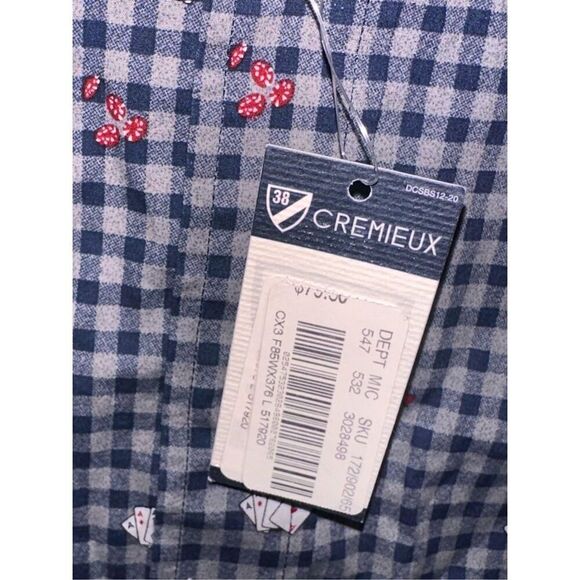 NEW WITH TAGS NWT Cremieux Mens Shirt Slim Fit Cards Ace Poker Chips 777 Gamblin - Picture 5 of 6